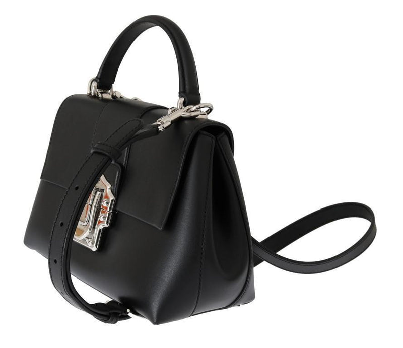 Black Leather LUCIA Shoulder Bag