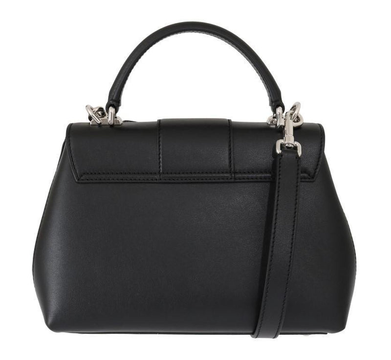 Black Leather LUCIA Shoulder Bag