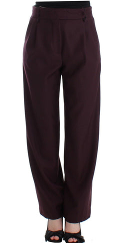 Purple wide Leg wool pants