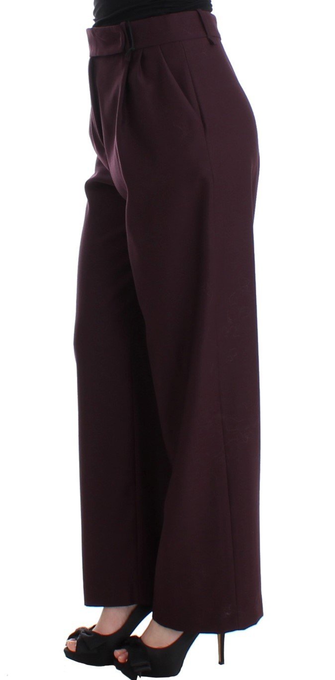 Purple wide Leg wool pants