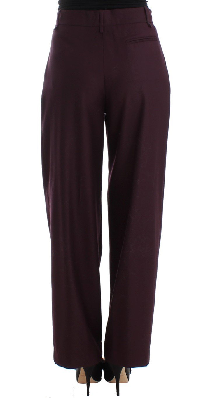 Purple wide Leg wool pants