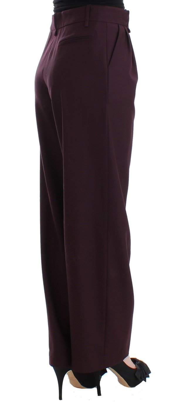 Purple wide Leg wool pants