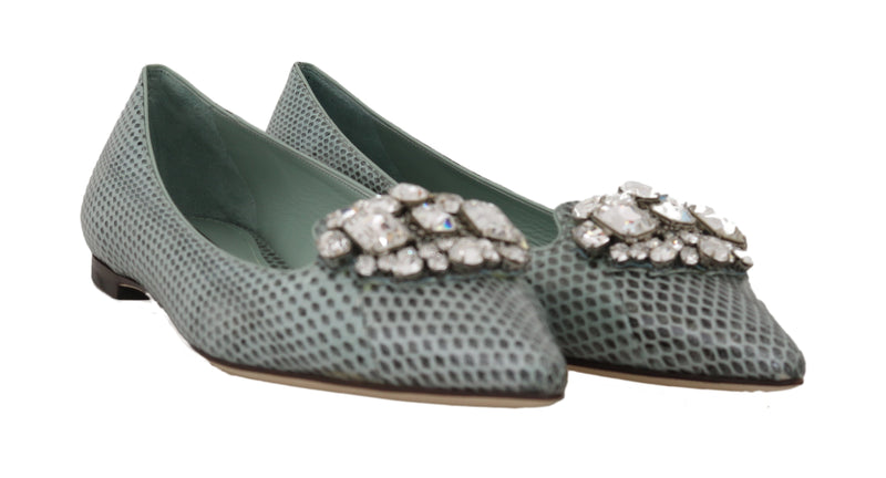 Blue Snakeskin Ayers Crystal Loafers