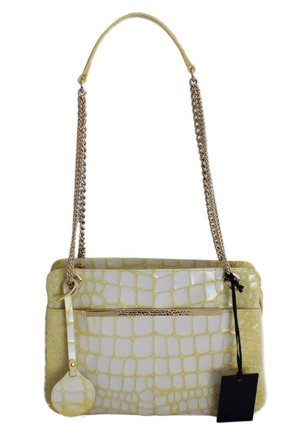 Yellow Leather Hand Shoulder Handbag