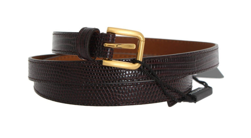 Bordeaux Leather Gold Buckle Belt