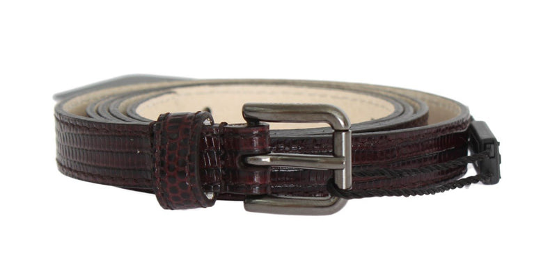 Bordeaux Leather Silver Buckle Belt