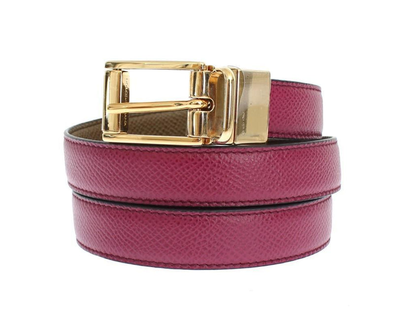 Pink Khaki Leather Reversible Waist Belt
