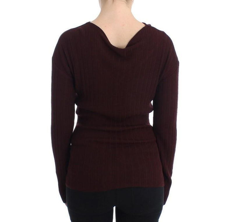 Purple wool keyhole sweater