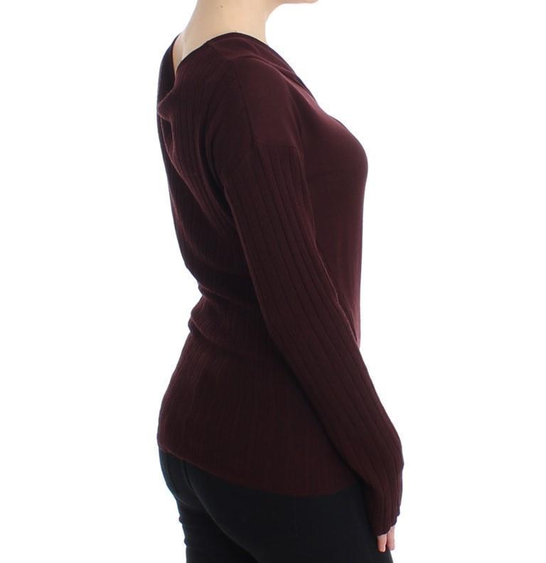 Purple wool keyhole sweater