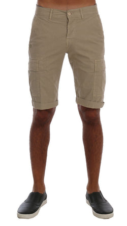Beige Cotton Stretch Shorts