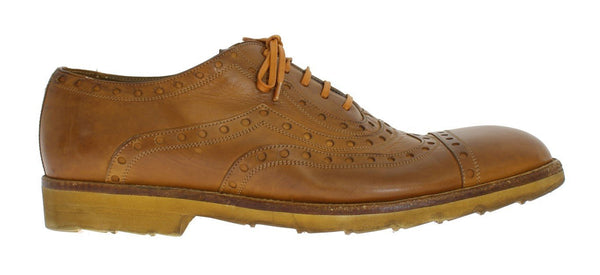 Yellow Leather Wingtip Shoes