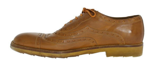 Yellow Leather Wingtip Shoes