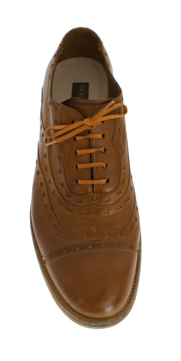 Yellow Leather Wingtip Shoes