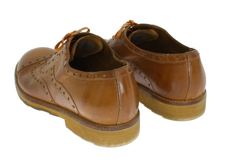 Yellow Leather Wingtip Shoes