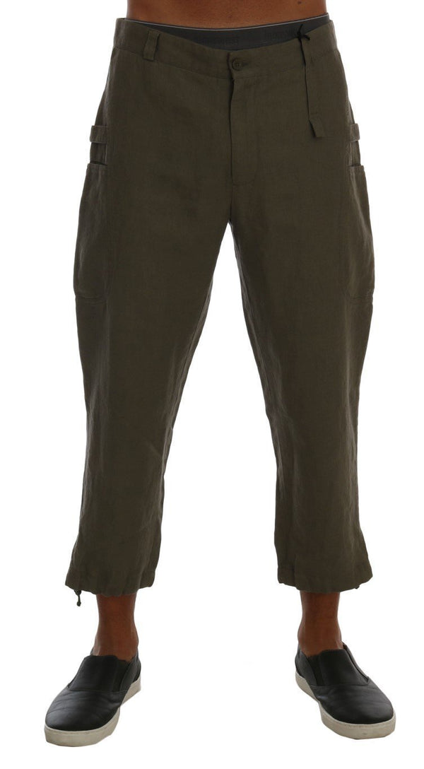 Green Cotton Linen Pants