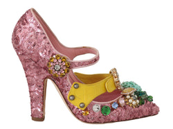 Pink Sequined Crystal Mary Janes