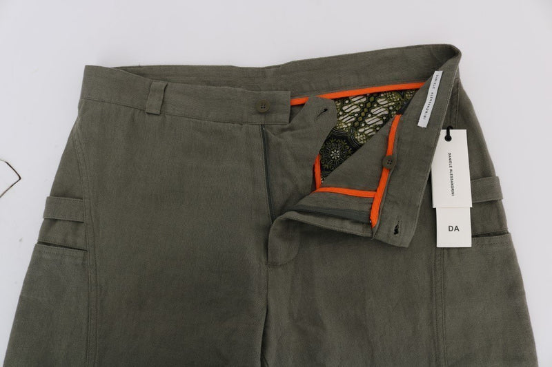 Green Cotton Linen Pants