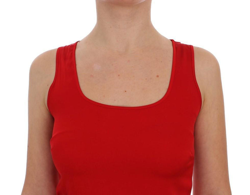 Red Silk Stretch Camisole Lingerie Blouse