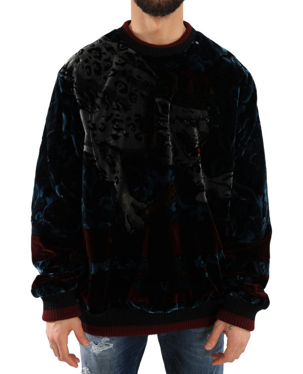Multicolor Leopard Velvet Pullover Sweater