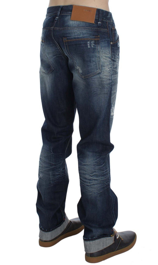 Blue Wash Cotton Denim Regular Fit Jeans
