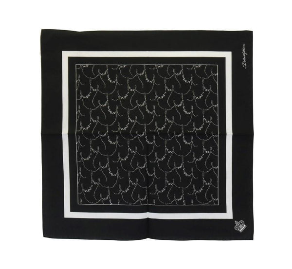 Black Cotton Crown Print Scarf