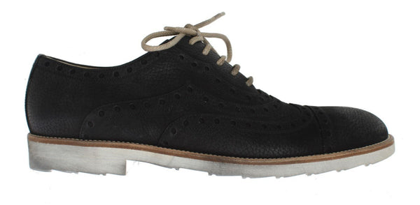 Black Leather Wingtip Shoes