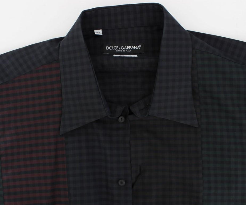 Black Multicolored Checkered GOLD Slim Fit Shirt