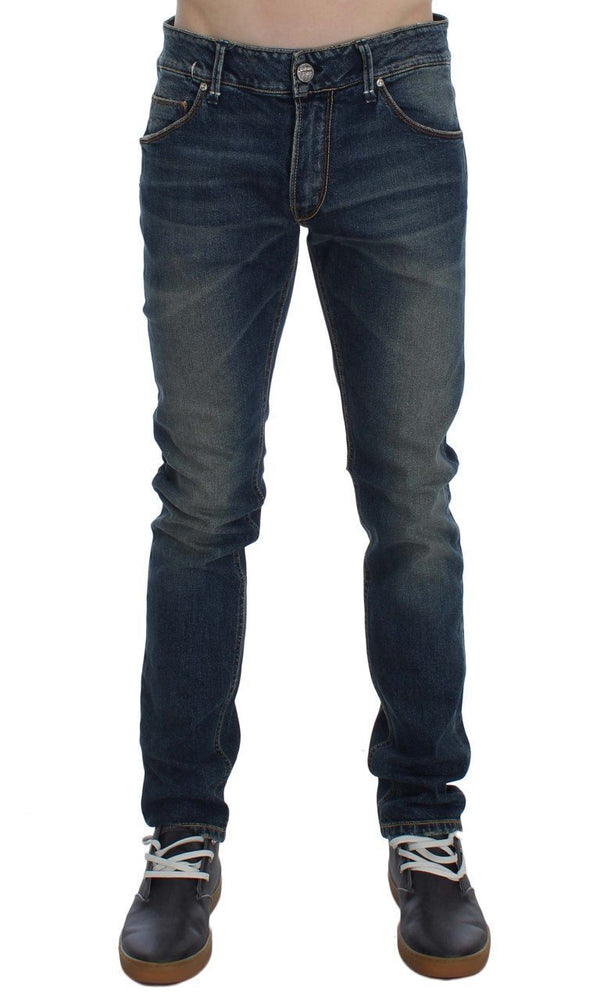 Blue Wash Cotton Stretch Slim Fit Jeans