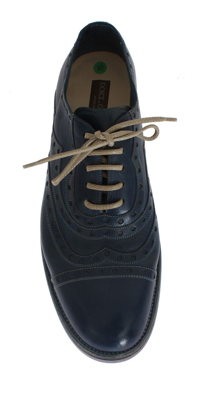 Blue Leather Formal Shoes