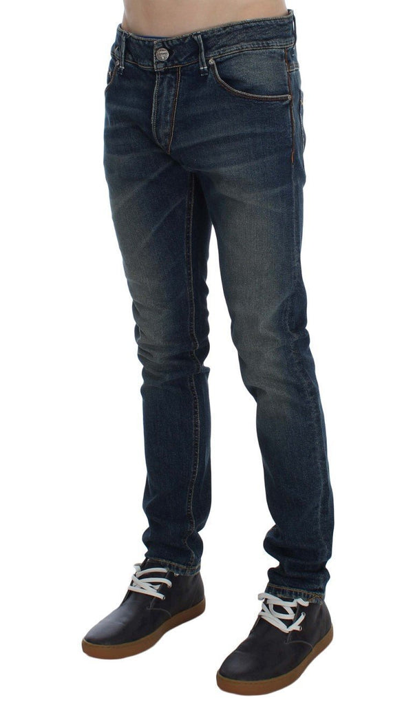 Blue Wash Cotton Stretch Slim Fit Jeans