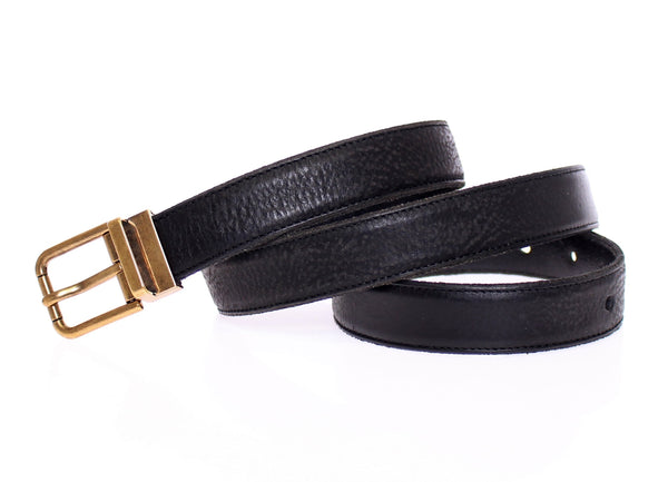 Black Leather Logo Belt