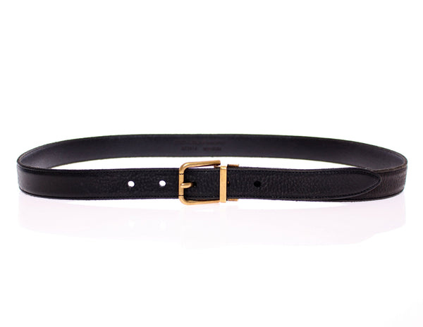 Black Leather Logo Belt