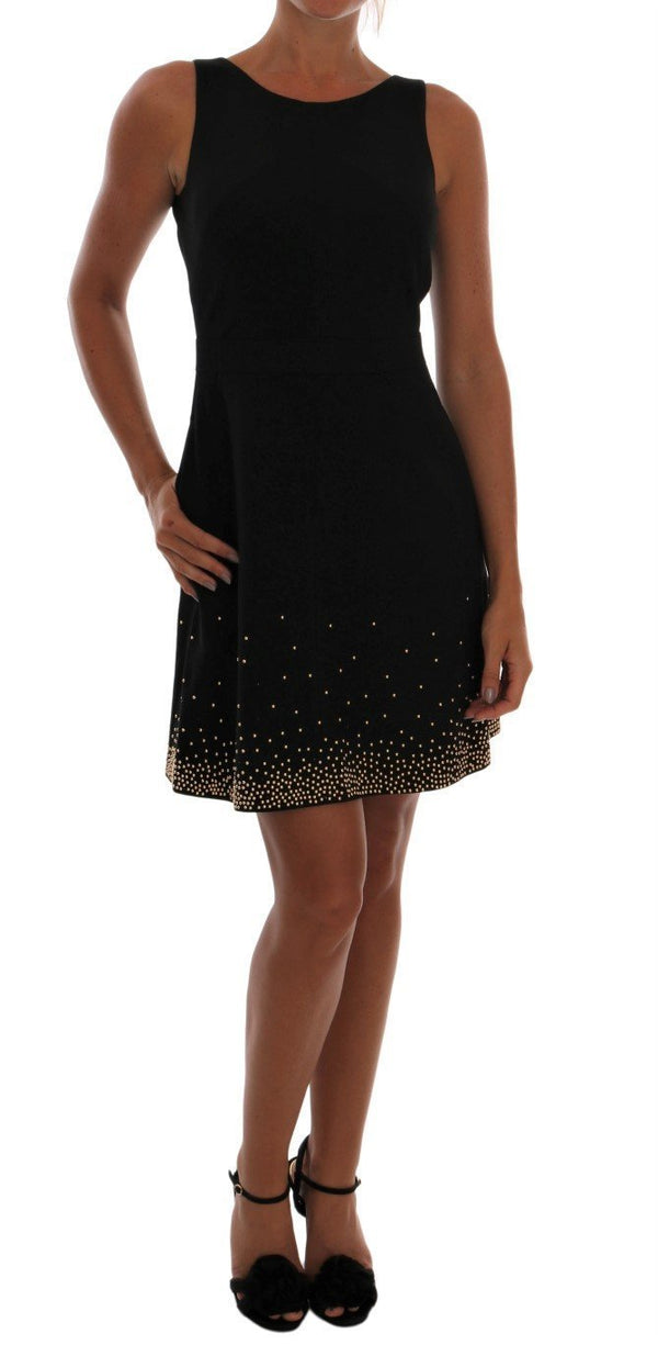 Black Gold Shift Mini Sheath Dress