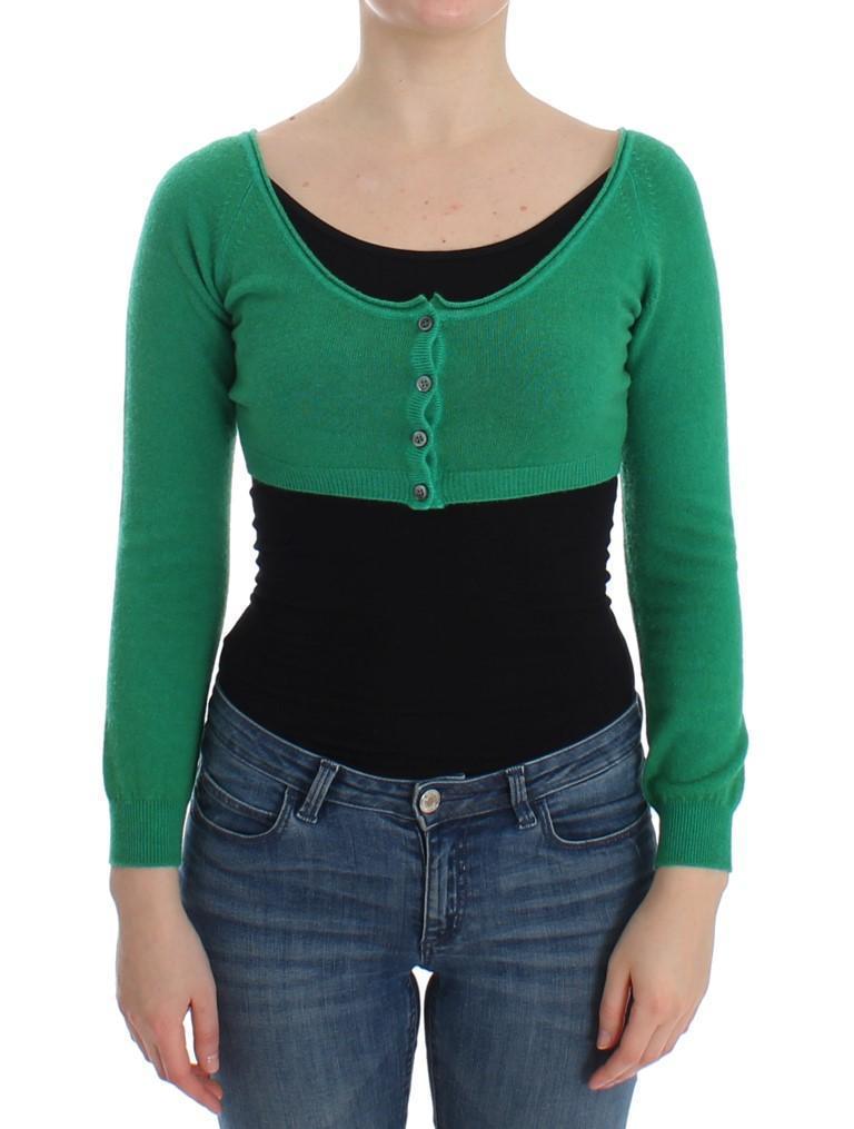 Green Cashmere Cardigan Sweater