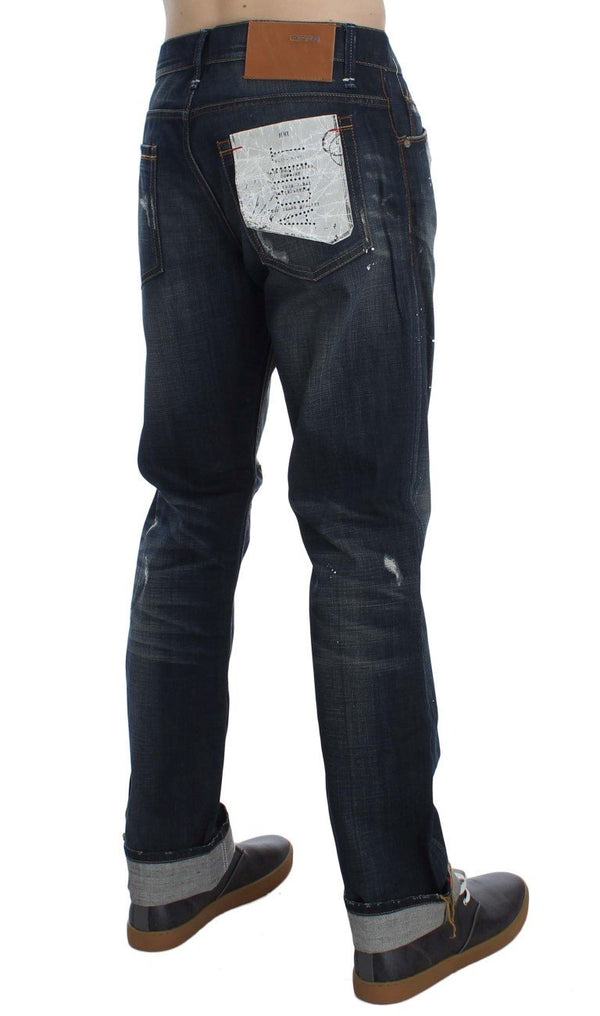 Blue Wash Cotton Denim Regular Fit Jeans