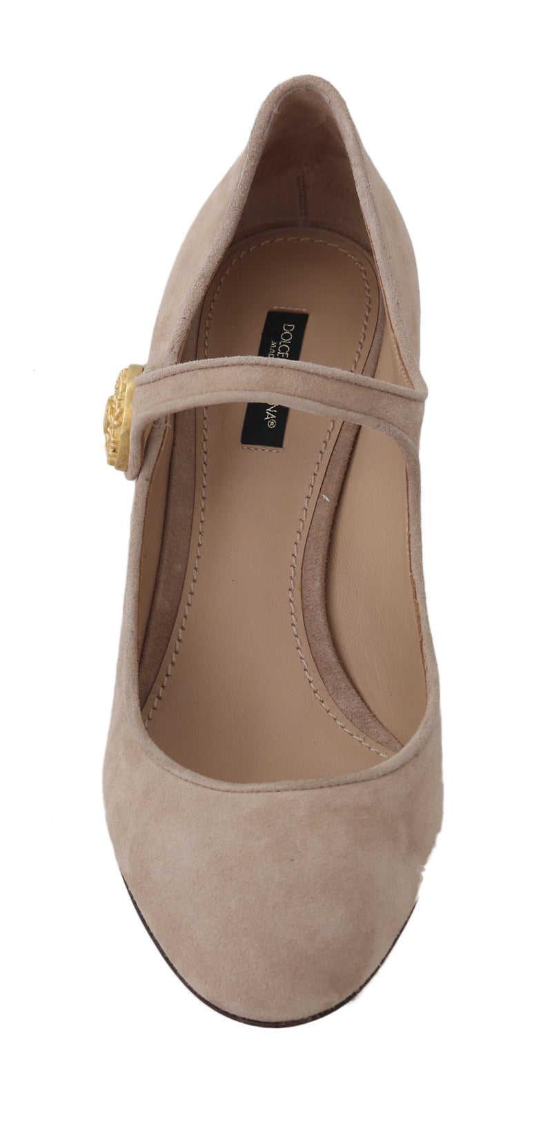 Beige Suede Leather Mary Jane