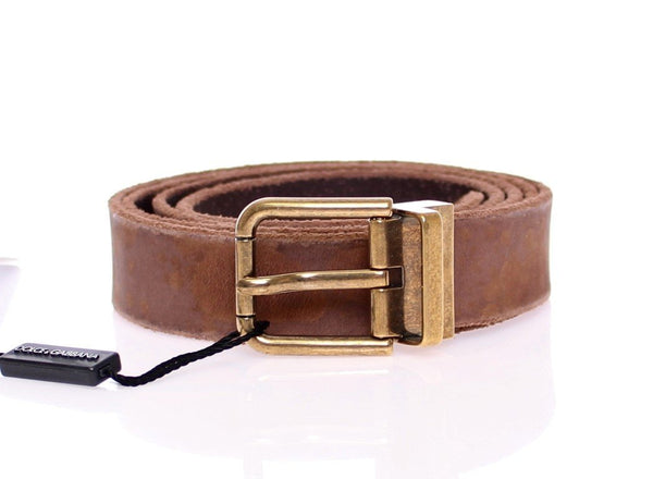 Brown Leather Logo Belt