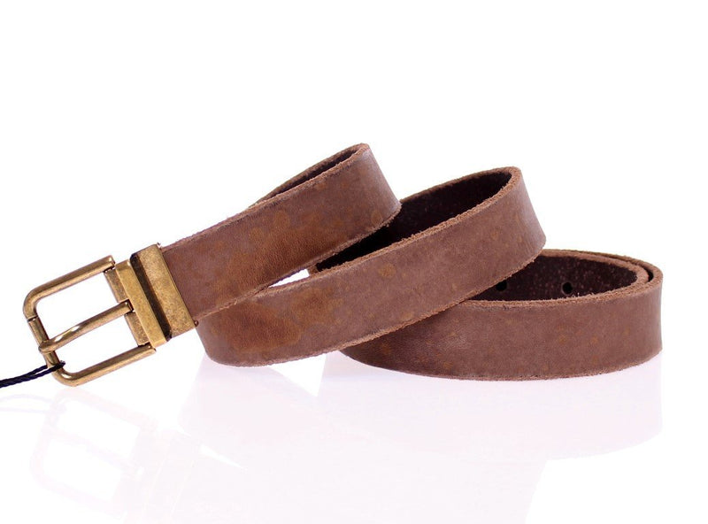 Brown Leather Logo Belt