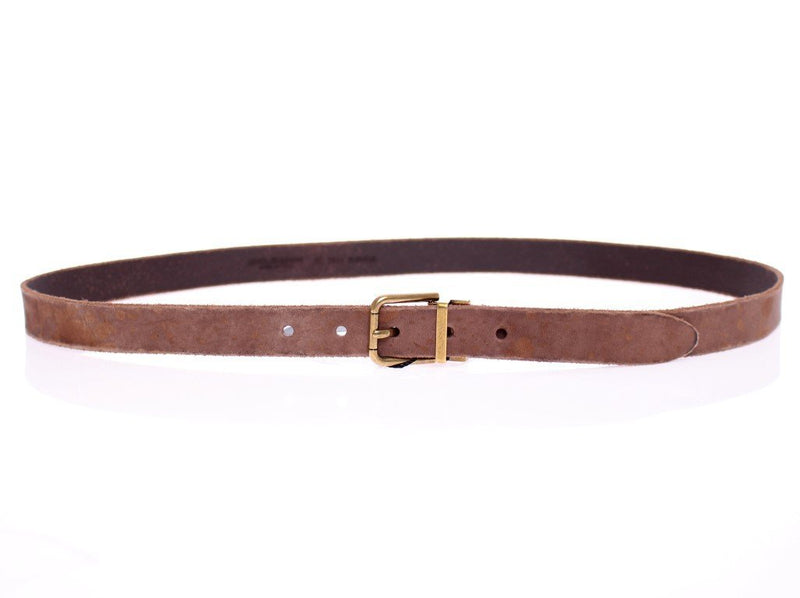 Brown Leather Logo Belt