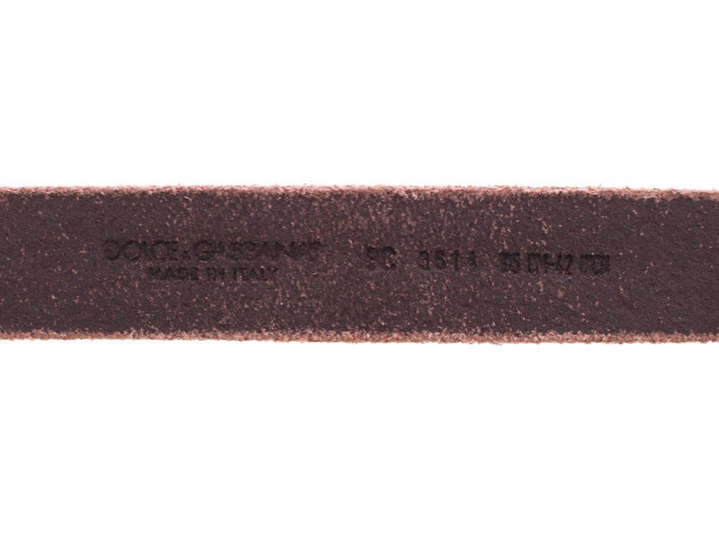 Brown Leather Logo Belt