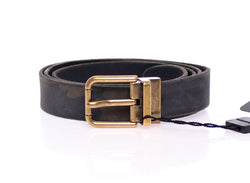 Black Leather Logo Belt