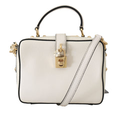 White ROSARIA Leather Hand Shoulder Padlock Purse