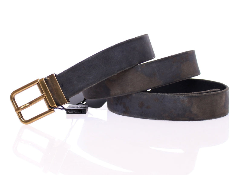 Black Leather Logo Belt