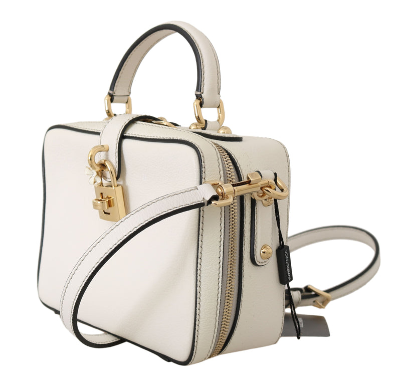 White ROSARIA Leather Hand Shoulder Padlock Purse