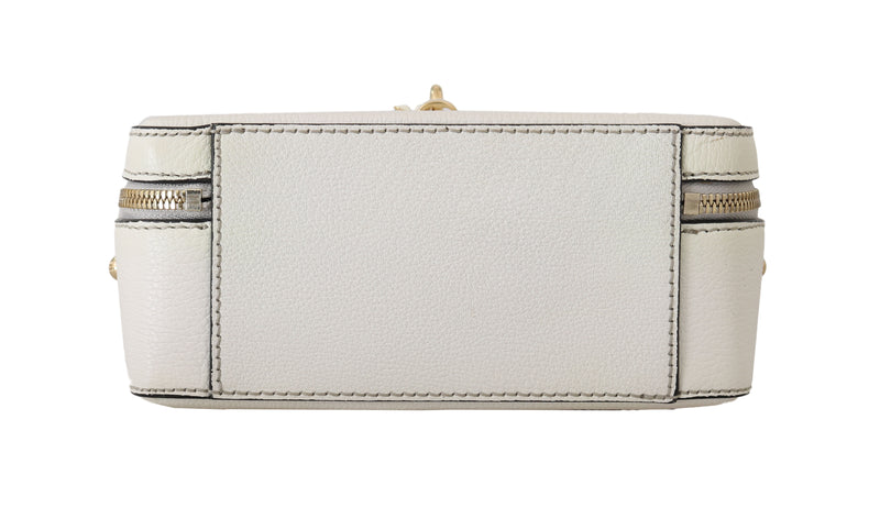 White ROSARIA Leather Hand Shoulder Padlock Purse