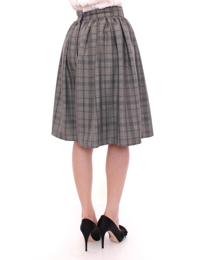 Gray Checkered Wool Shorts Skirt
