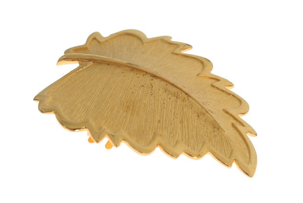 Gold Plated Brass Leaf Brooch