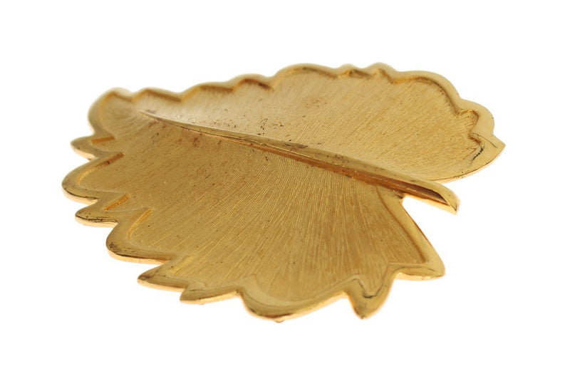 Gold Plated Brass Leaf Brooch