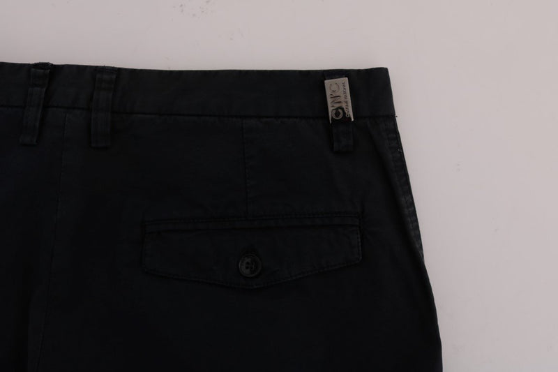 Blue Cotton Stretch Pants