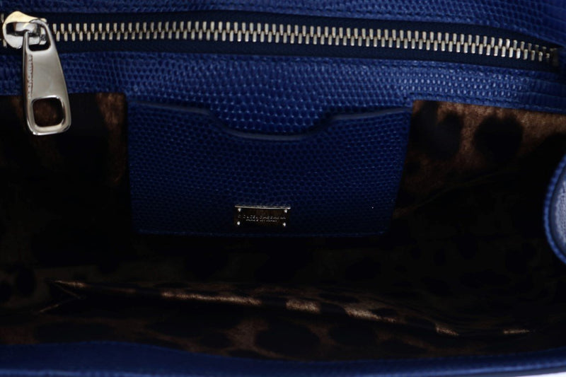 Blue MONICA Leather Designer Handbag for Women Purse